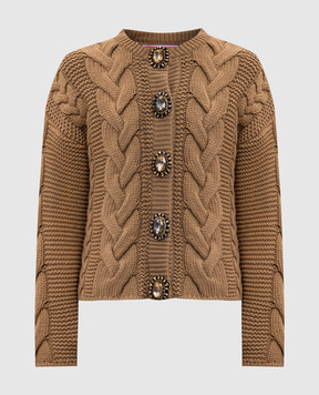 La DoubleJ Коричневий кардиган Portrait з вовною і кашеміром PUL0211KNI120VA271