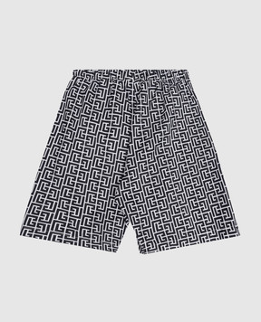 Balmain Дитячі чорні шорти для плавання в брендовий принт BYCP39Z37821214