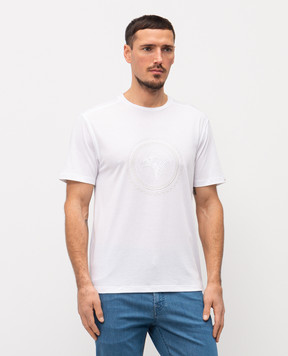 Stefano Ricci Біла футболка з вишивкою емблеми MNH6205260803