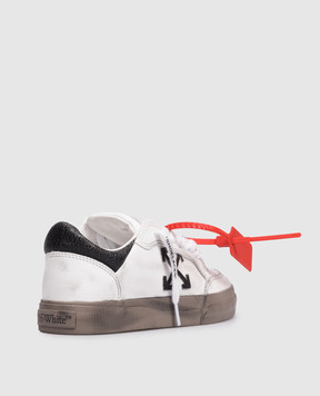 Off-White Белые кожаные кроссовки Vulc Low с винтажным эффектом OWIA288S26LEA002