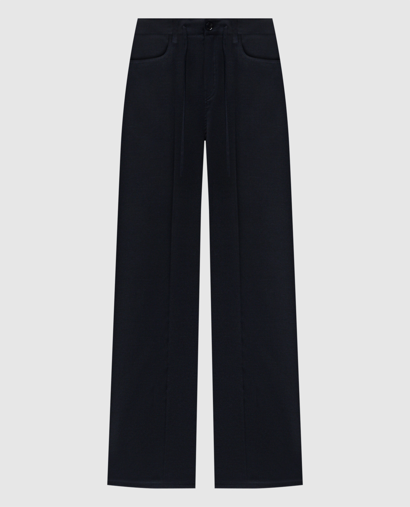 

Синие брюки с шерстью с логотипом, Синий, Широкие брюки