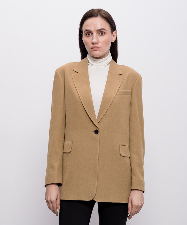 The Row Коричневый жакет Ezri из шелка 10796W2709 изображение 3