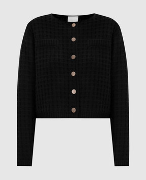 Allude Черный кардиган из шерсти и кашемира с фактурным узором 26517113