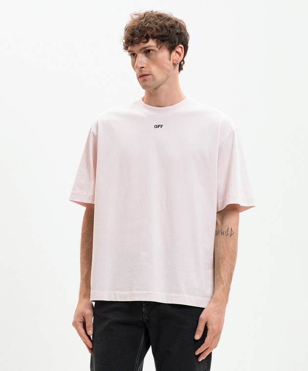 Off-White Розовая футболка Paint Arrow 44MAA120S26J00R изображение 3