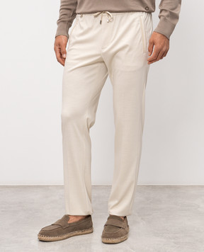 Stefano Ricci Бежеві штани з вовни M1T6100160MA0033