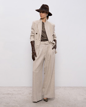 Brunello Cucinelli Коричневый топ из шелка с цепочкой M0C59DE310