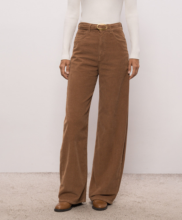 Twinset Коричневые вельветовые брюки 262TT2361 изображение 3