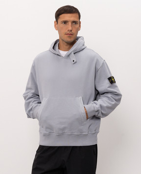 Stone Island Блакитне худі з патчем логотипа L2S156100023S0A20