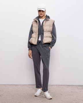 Brunello Cucinelli Белая футболка с цепочкой MPT81BI100