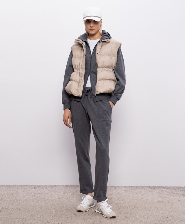 Brunello Cucinelli Біла футболка з ланцюжком MPT81BI100 зображення 2