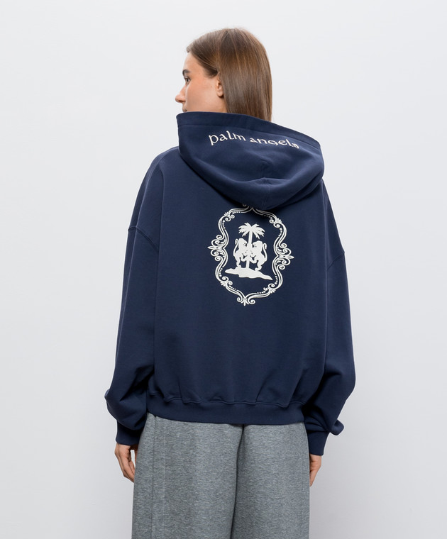 Palm Angels Синие худи с принтом Lions Herald PAWBB005FL001 изображение 4