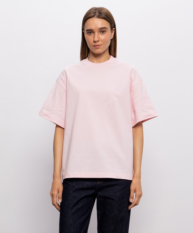 Jil Sander Розовая футболка с принтом логотипа J02GC0173J20348 изображение 3