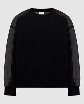 Brunello Cucinelli Чорний світшот з ланцюжком моніль MN05NB2R00
