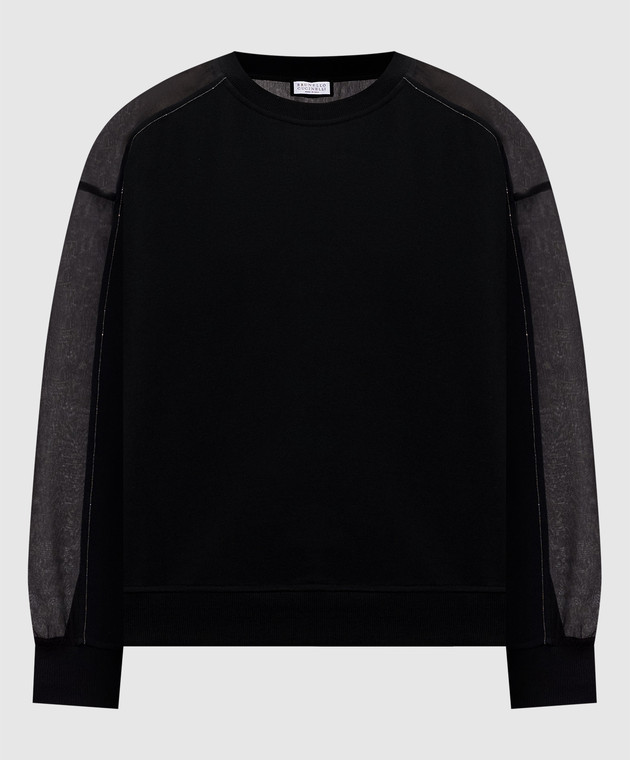 Brunello Cucinelli Чорний світшот з ланцюжком моніль MN05NB2R00