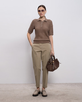 Peserico Штани кольору хакі A04680T2302481