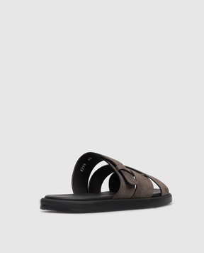 Doucal's Коричневые шлепанцы из нубука DU3299MYKOUF249