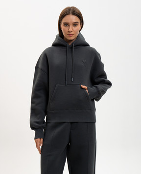 Ami Paris Серые худи с эмблемой Ami De Coeur USW756749