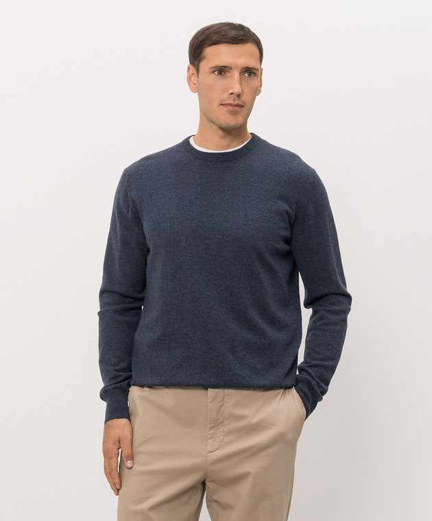 Cashmere&Whiskey Синій джемпер з кашеміру MU7791312525R зображення 3