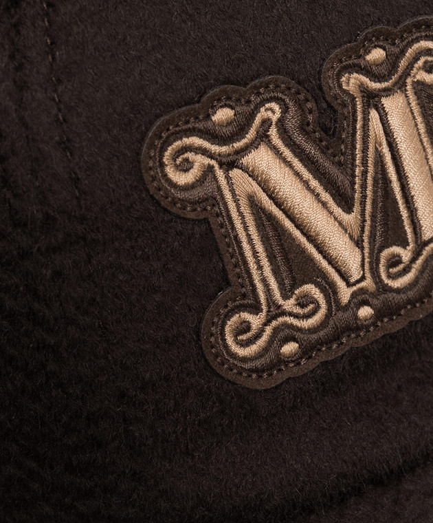 Max Mara Темно-коричнева кепка ORDINE з кашеміру MXAORDINE зображення 4