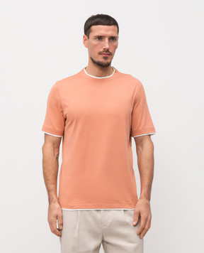 Brunello Cucinelli Футболка оранжевого цвета M0B137427