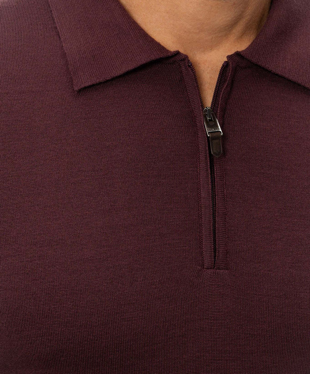 Canali Бордове поло з вовни MK01149C0572 зображення 5
