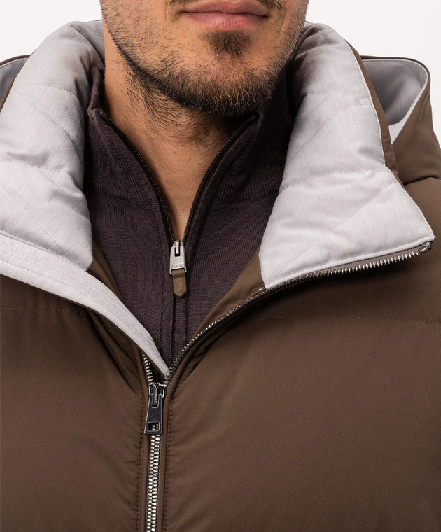 Kiton Коричневий пуховик UW2467V0427L зображення 5