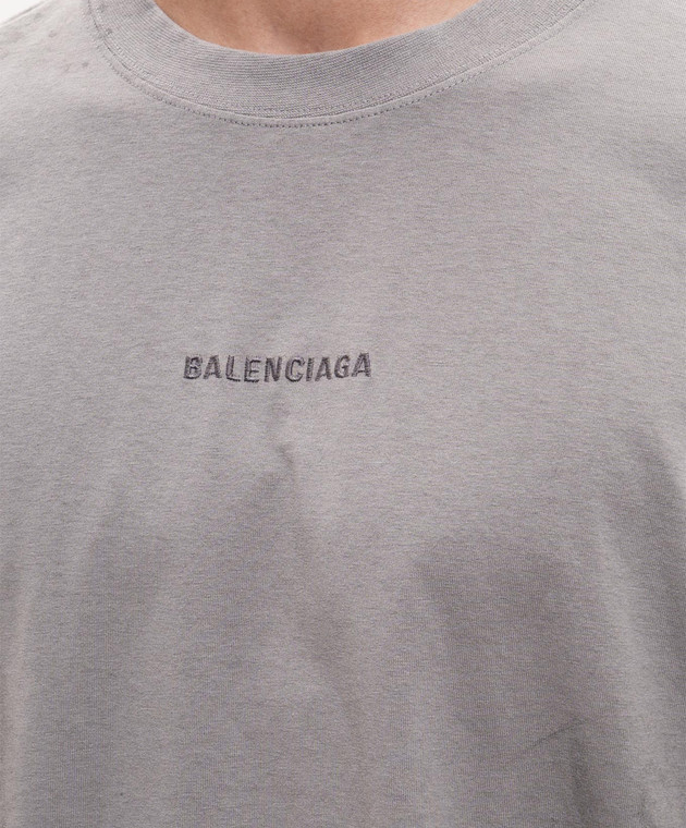 Balenciaga Серая футболка Balenciaga Back 764235TTVF9 изображение 5