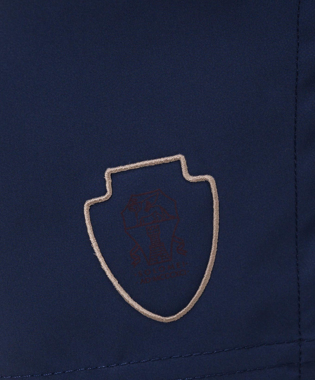 Brunello Cucinelli Сині шорти з принтом емблеми MB4223590T зображення 5
