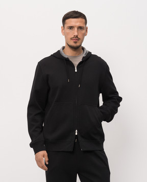 Brunello Cucinelli Черная спортивная куртка с капюшоном MM8319069G