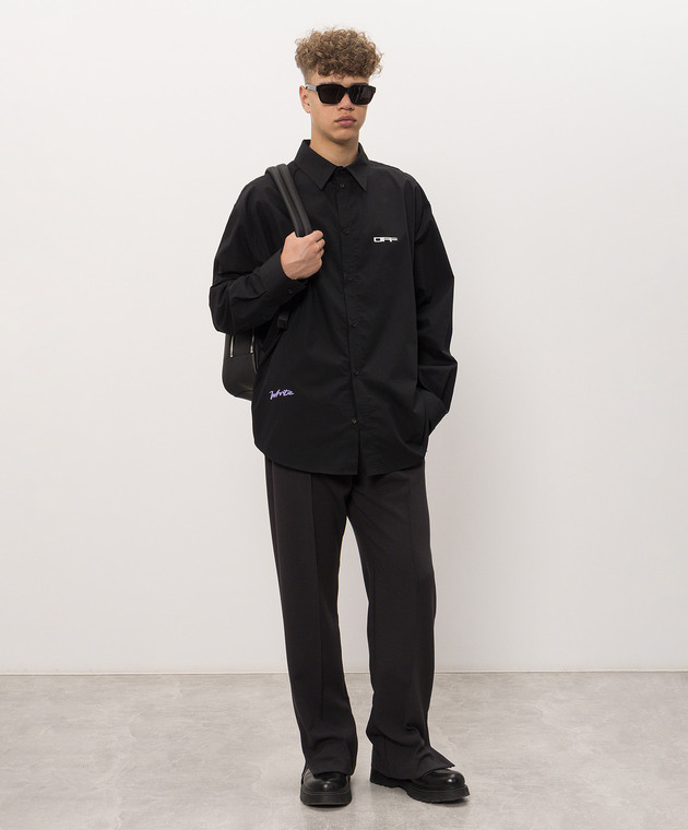 Off-White Чорна сорочка Archi Geography Arrow 44MGE055F26F001 зображення 2