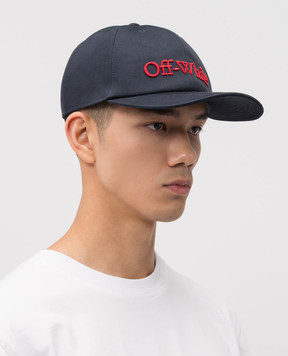 Off-White Синя кепка з логотипом OMLA04AF25FAB001