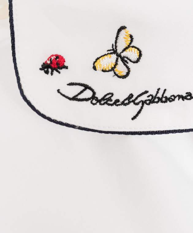 Dolce&Gabbana Дитяча біла сорочка з вишивкою логотипа L56S70FU5HW812+ зображення 3