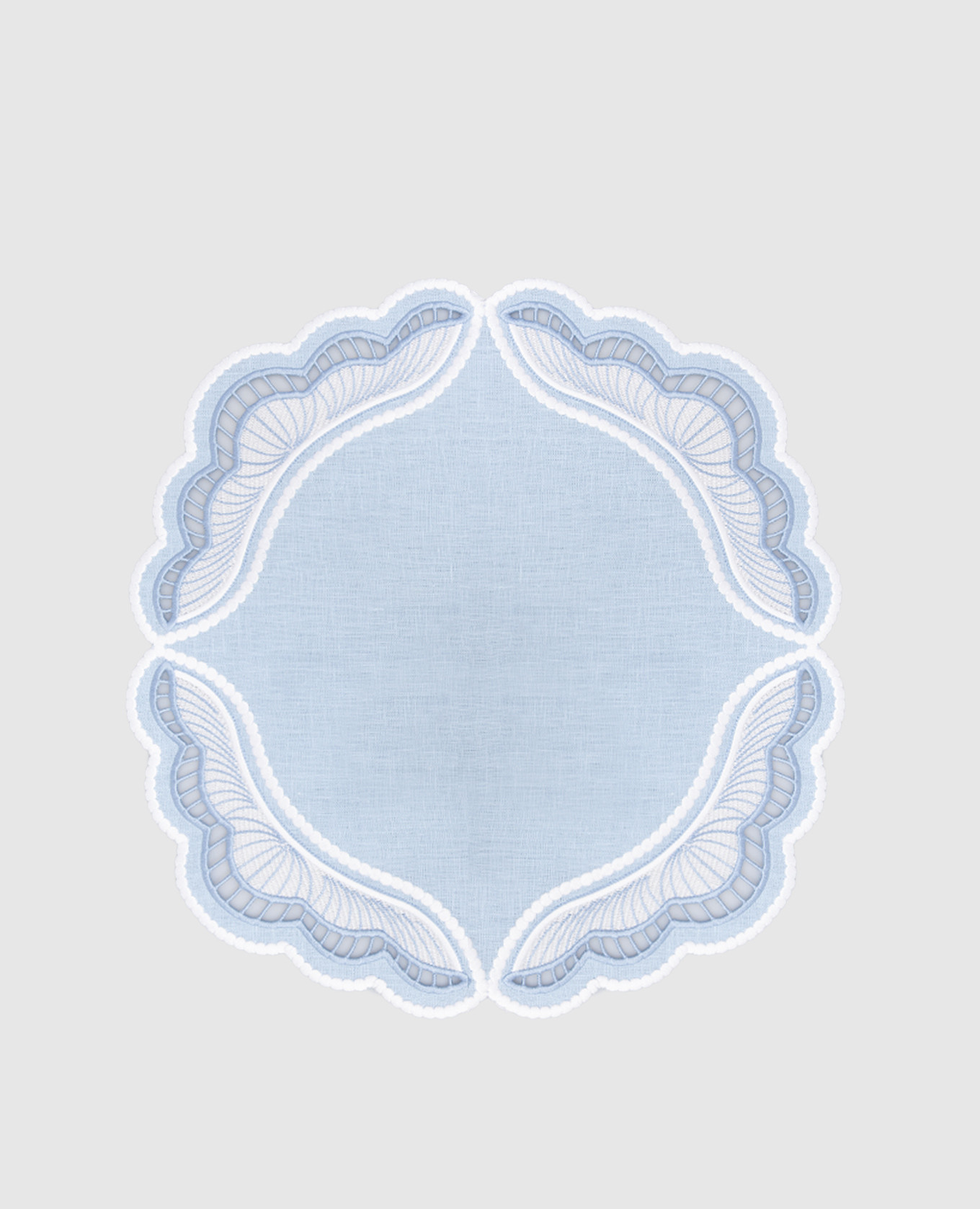 

Голубой столовый коврик Oyster из льна, Салфетки