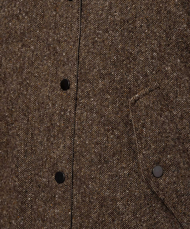 Brunello Cucinelli Пуховая коричневая куртка с шерстью MD0023657 изображение 5