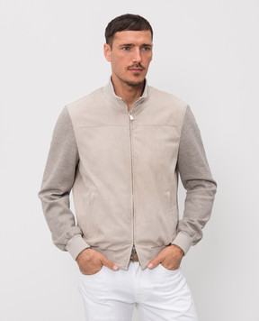 Enrico Mandelli Бежева комбінована куртка 3T907A7405