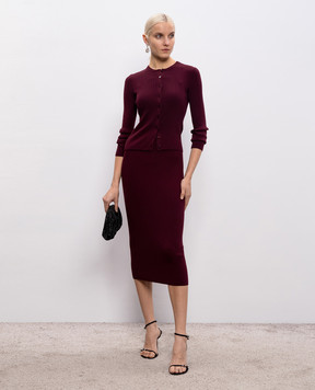 Max Mara Weekend Бордовий кардиган WKDESULE в рубчик WKDESULE