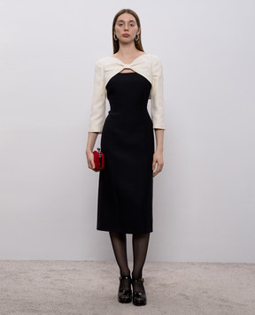 Valentino Чорна сукня міді з вовни і шовку 8B3VAJR01CF