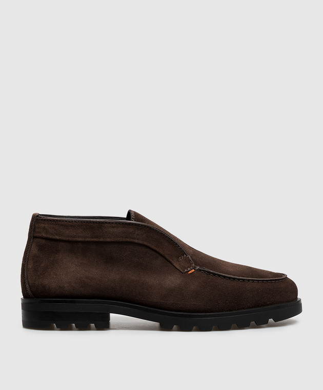 Santoni Коричневые замшевые дезерты на меху MGDC17823NEOASEY