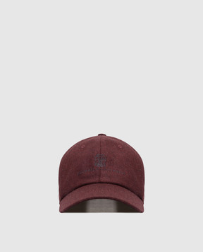 Brunello Cucinelli Бордова кепка з вовни з логотипом M038P9850