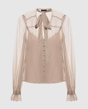 Twinset Бежевая блуза с люрексом 262TT2153