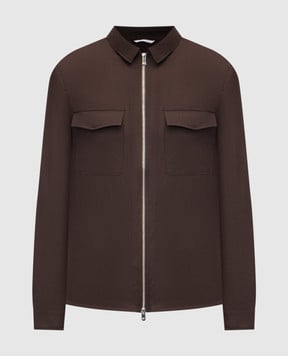 Marco Pescarolo Коричневая рубашка из шерсти и шелка URUS5314