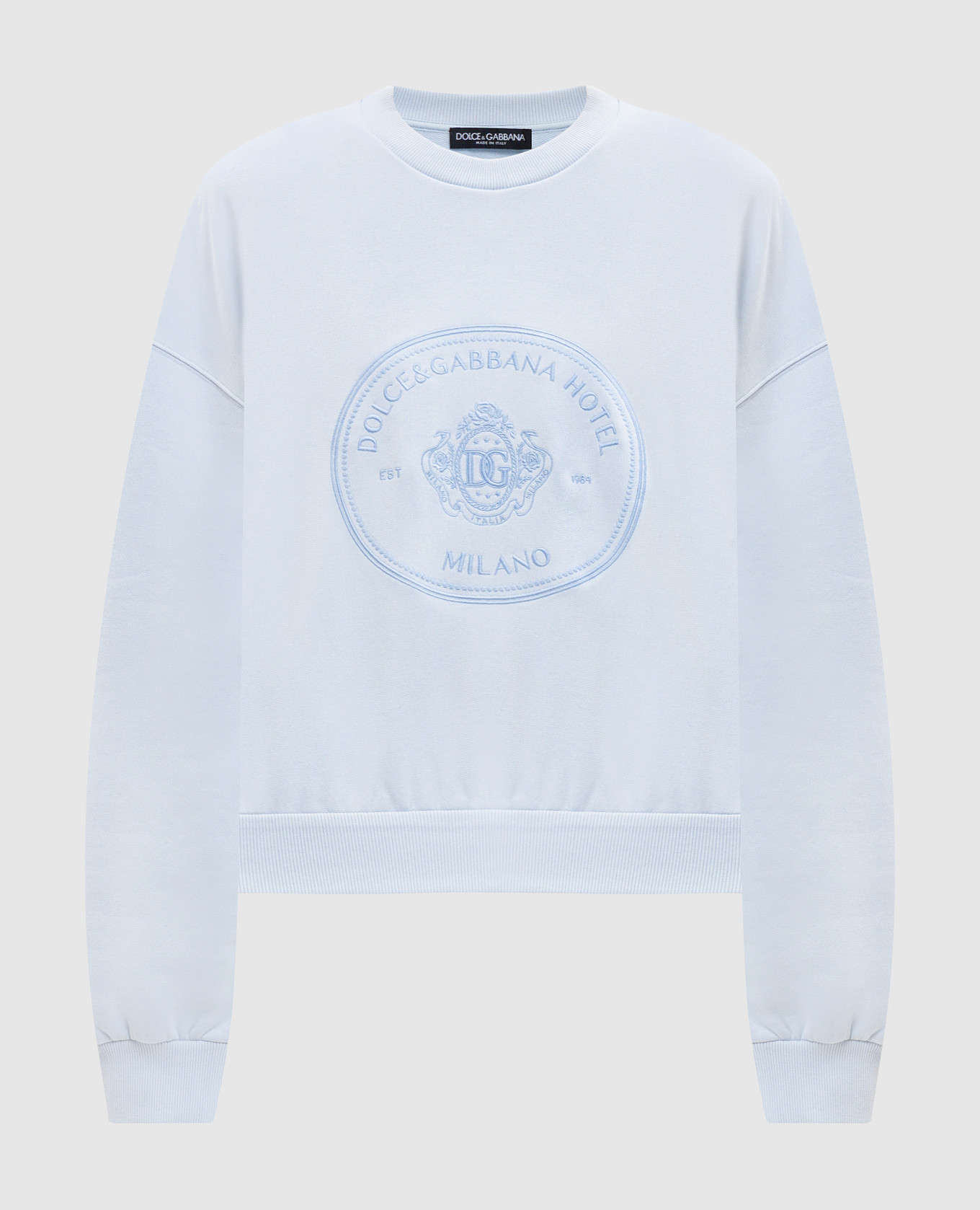 Блакитний світшот з вишивкою