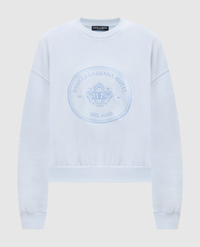 Dolce&Gabbana Блакитний світшот з вишивкою F9Q92ZGDDMO