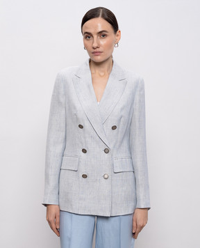 Peserico Блакитний двосторонній жакет з льоном S0123105426