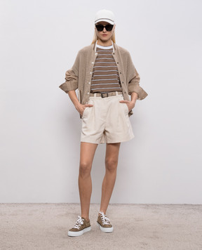 Brunello Cucinelli Бежевий кардиган подвійної конструкції M19759406