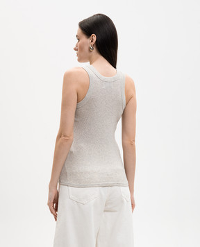 Loulou de Saison Серая майка LIMBA с вышивкой эмблемы LIMBALDS