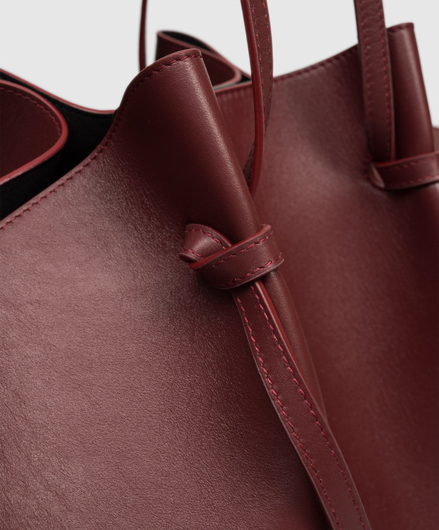 YUZEFI Бордова шкіряна сумка-тоут Mochi LARGEMOCHIBERRY зображення 4