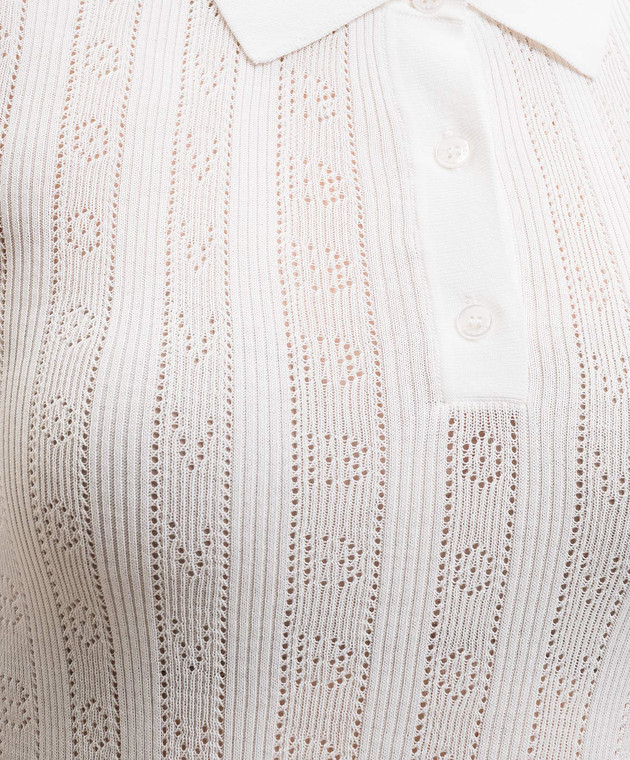 Victoria Beckham Біле поло у візерунок 1226KTP007273A зображення 5