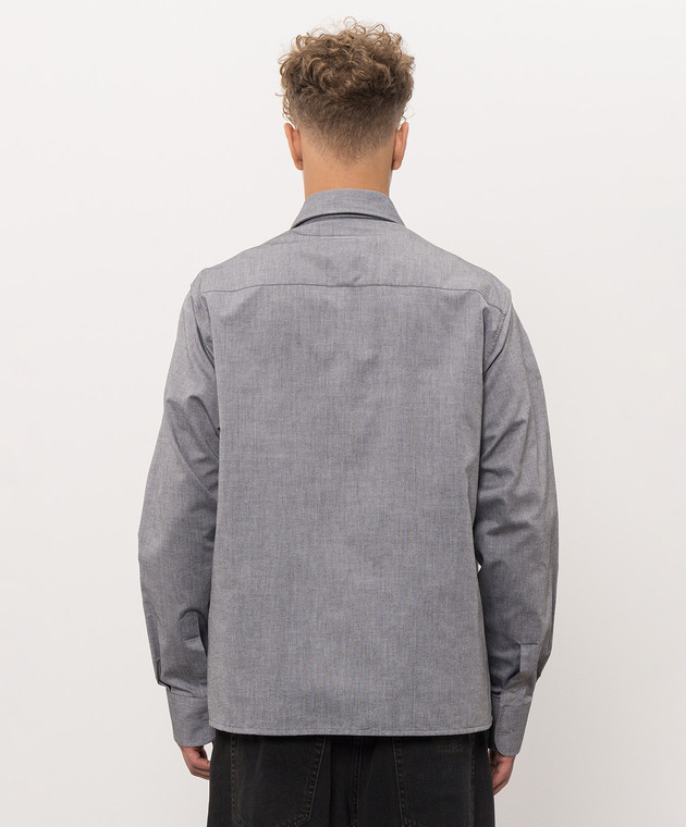Maison Margiela MM6 Сіра сорочка з вишивкою логотипа SH0DT0049M36015 зображення 4