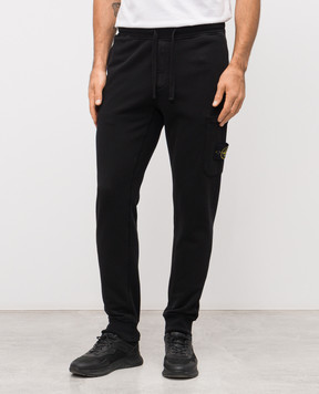 Stone Island Чорні джогери з патчем логотипа K2S156200010S0051